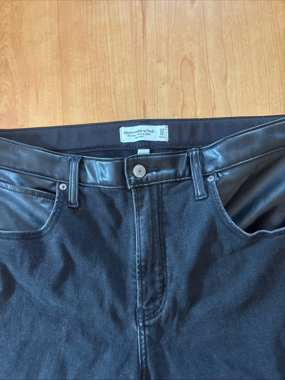 Abercrombie & Fitch Jeans Women Super Skinny Ankle High Rise Black Size 33(16L) - Picture 2 of 3